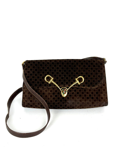 Gucci GG Suede Bag with Horsebit Hardware