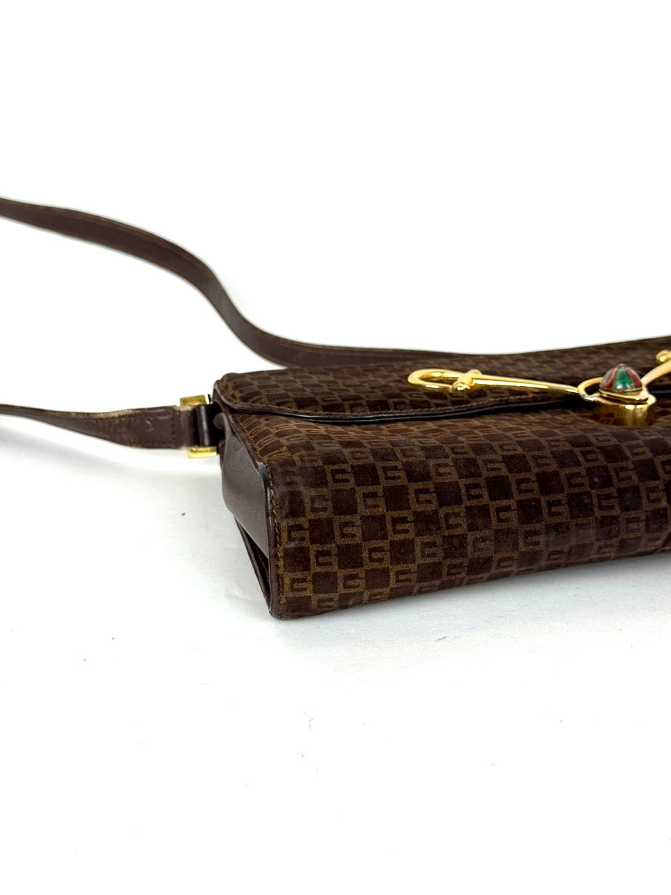 Gucci GG Suede Bag with Horsebit Hardware