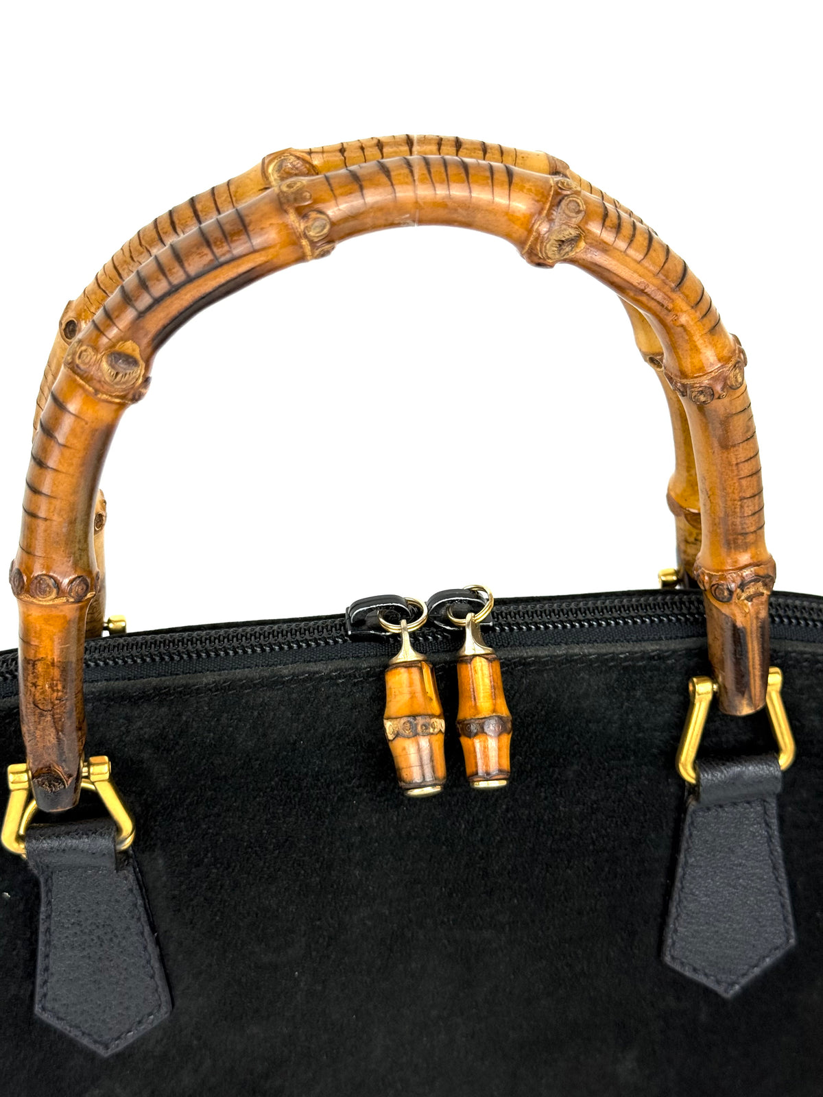 Gucci Bamboo Shoulder Bag in suede