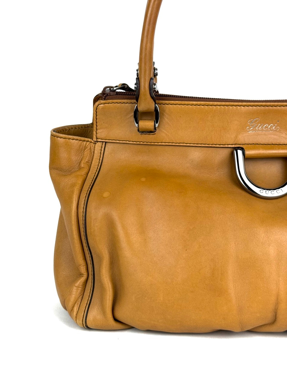 Gucci Abbey Line D-ring Leather Shoulder Bag