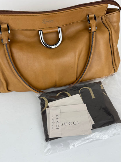 Gucci Abbey Line D-ring Leather Shoulder Bag