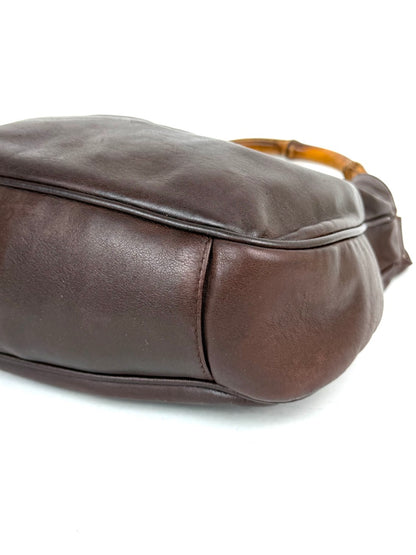 Vintage Gucci Leather Handbag with Bamboo Handle