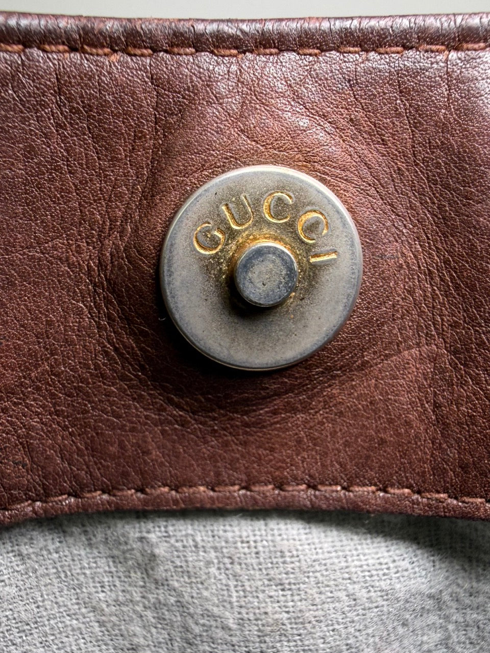 Vintage Gucci Leather Handbag with Bamboo Handle