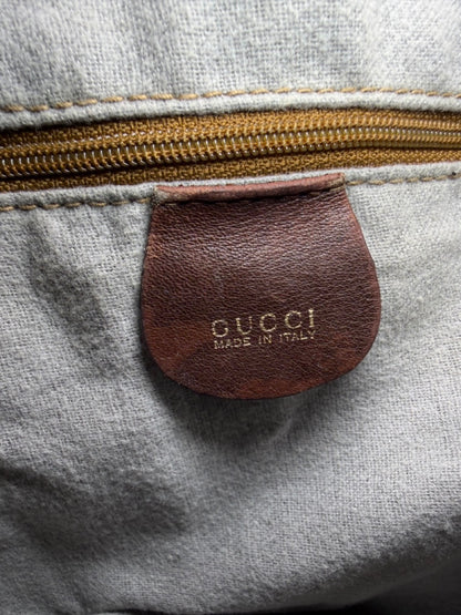 Vintage Gucci Leather Handbag with Bamboo Handle