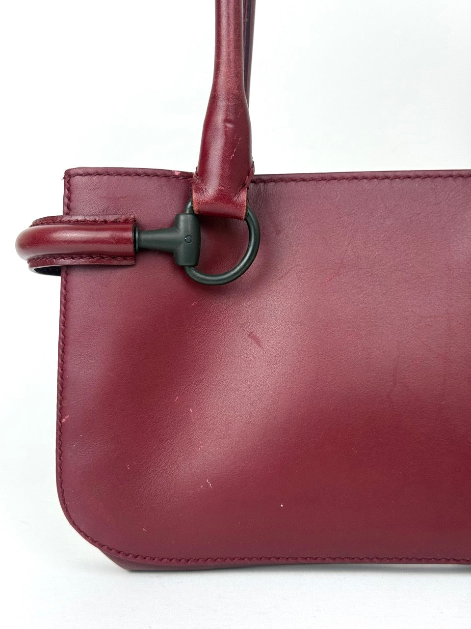Gucci Shoulder Bag in Burgundy with Horsebit Hardware