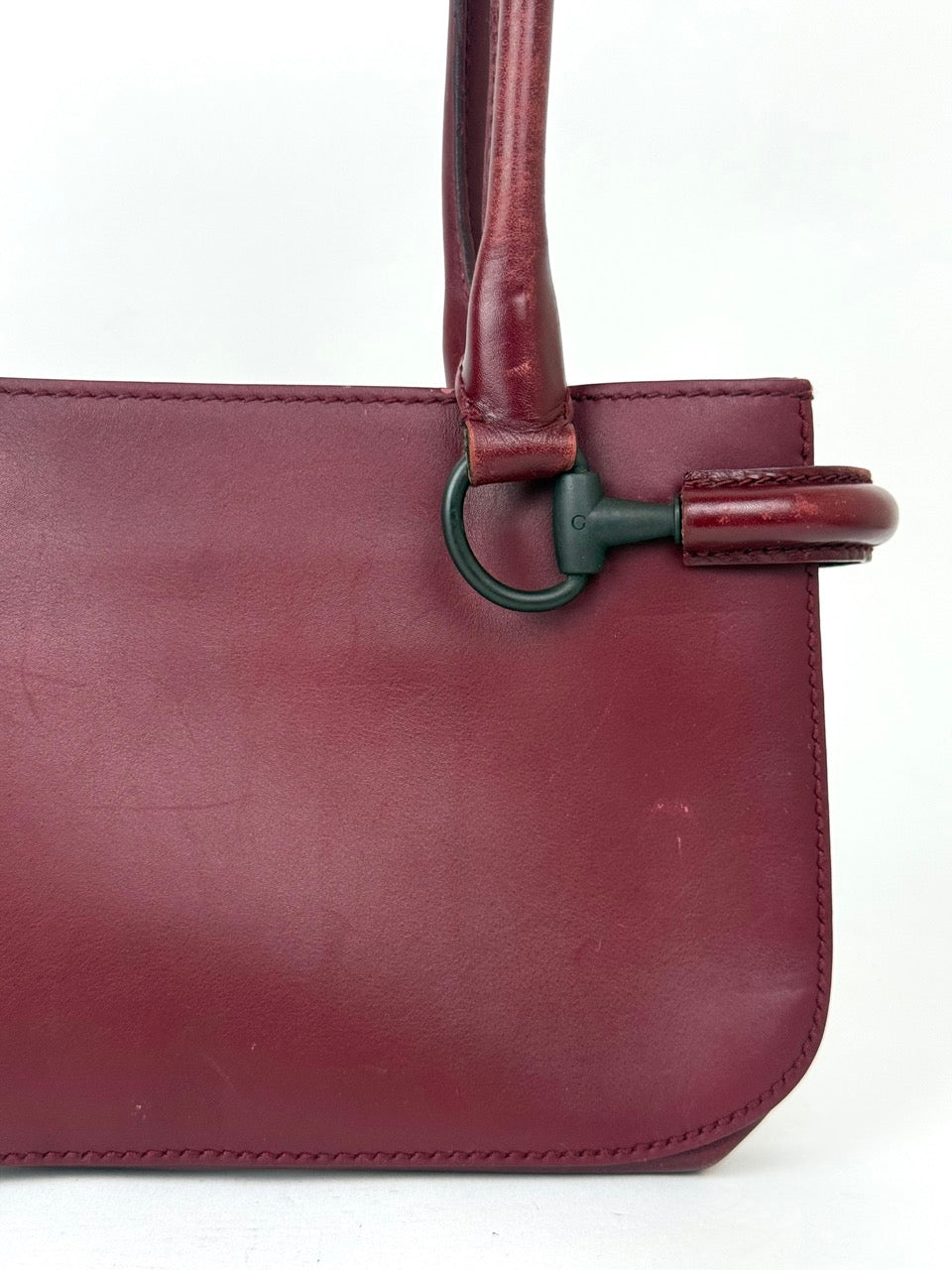 Gucci Shoulder Bag in Burgundy with Horsebit Hardware