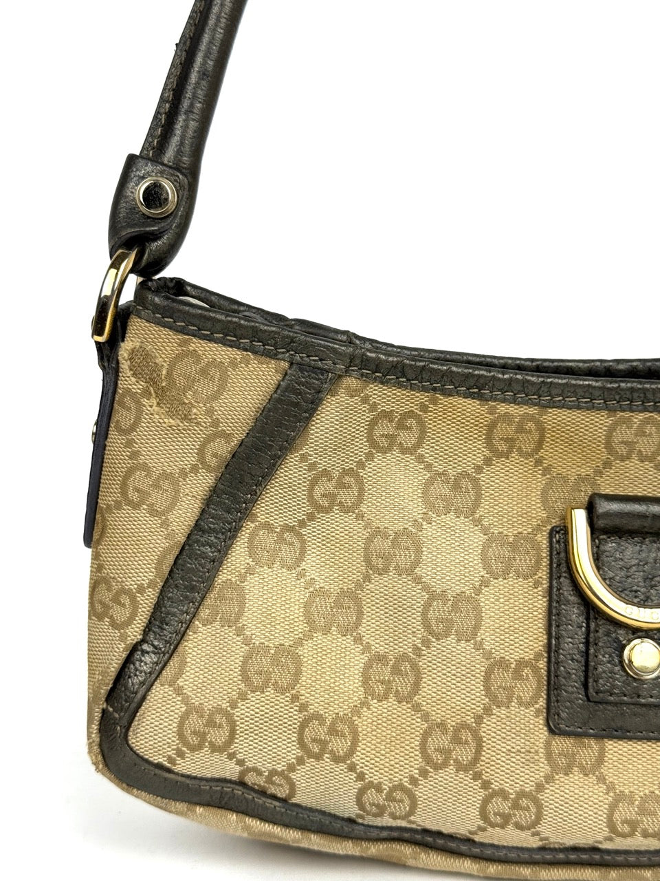 Gucci GG Canvas Abbey Line D-ring Shoulder Bag