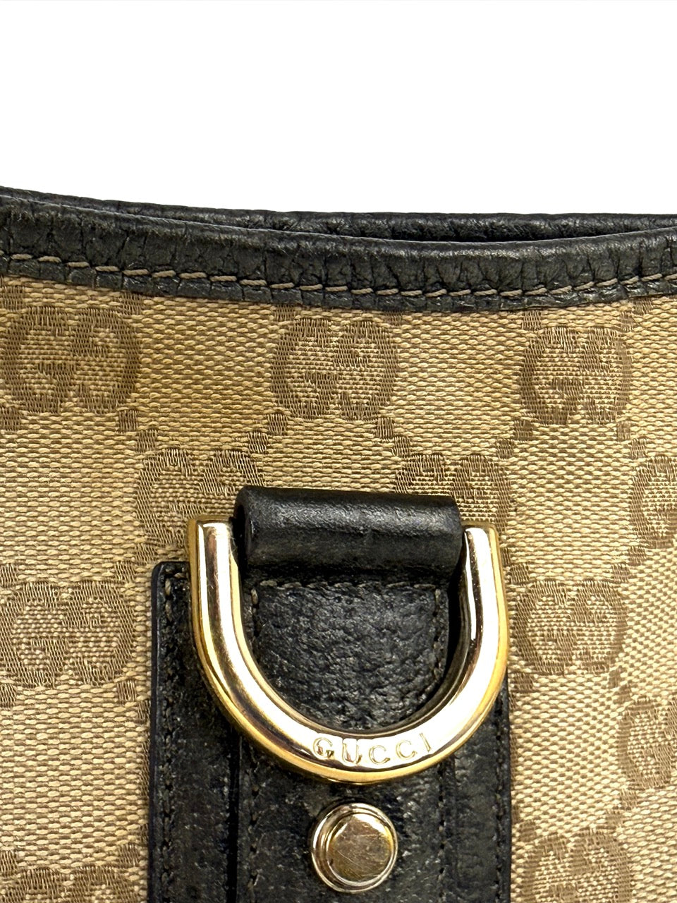 Gucci GG Canvas Abbey Line D-ring Shoulder Bag