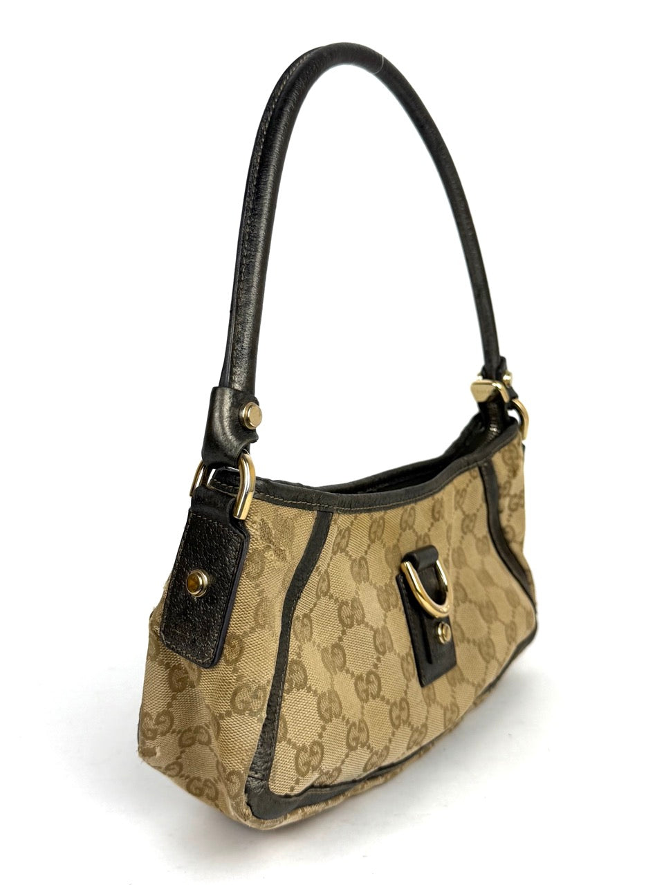 Gucci GG Canvas Abbey Line D-ring Shoulder Bag