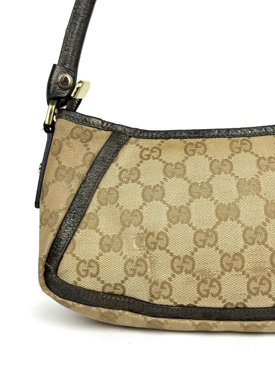 Gucci GG Canvas Abbey Line D-ring Shoulder Bag