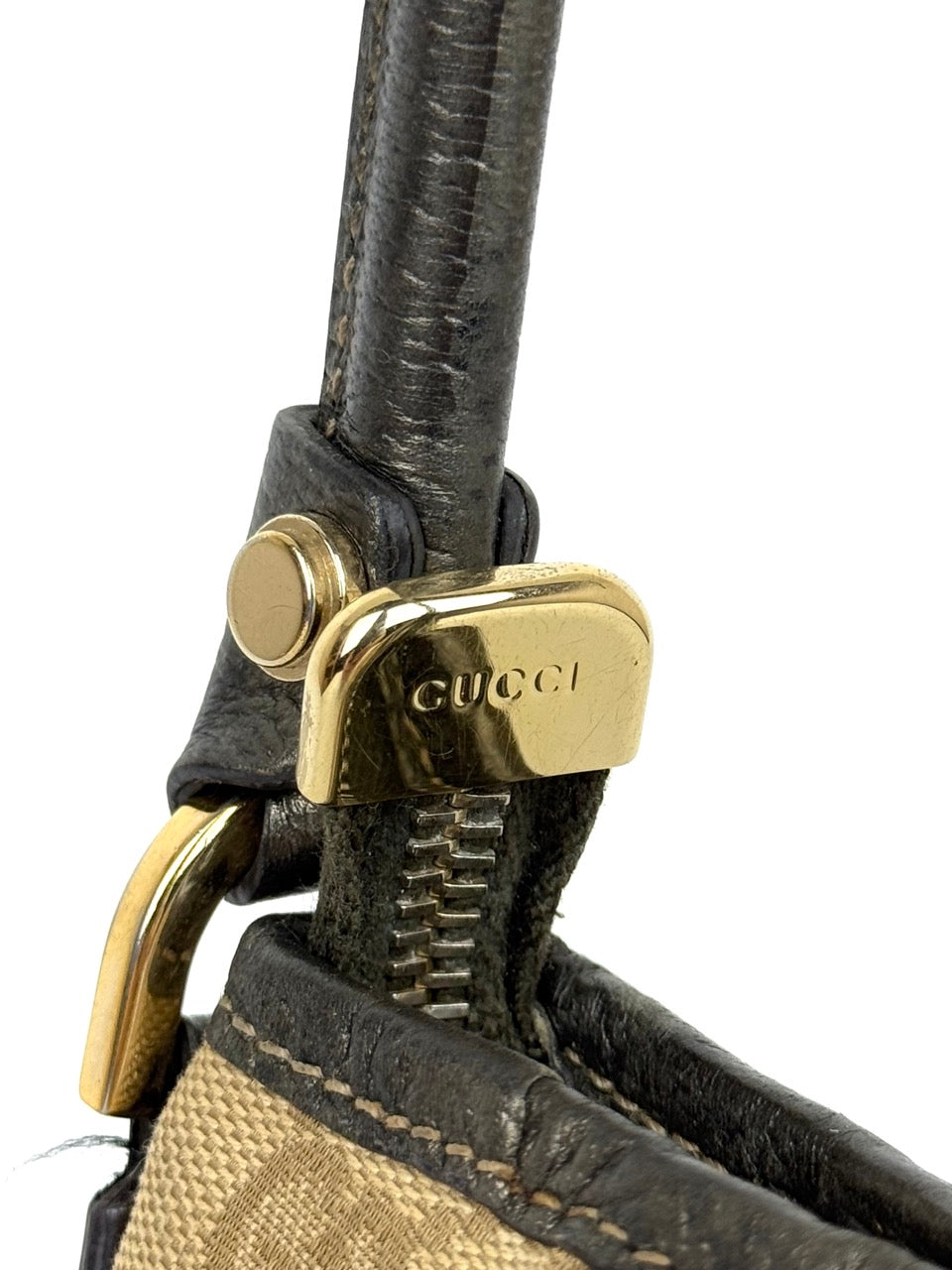 Gucci GG Canvas Abbey Line D-ring Shoulder Bag
