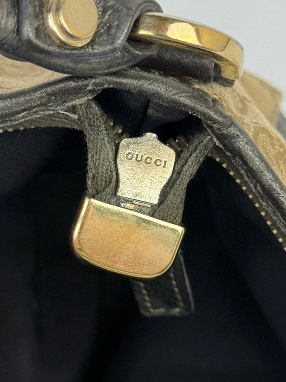 Gucci GG Canvas Abbey Line D-ring Shoulder Bag