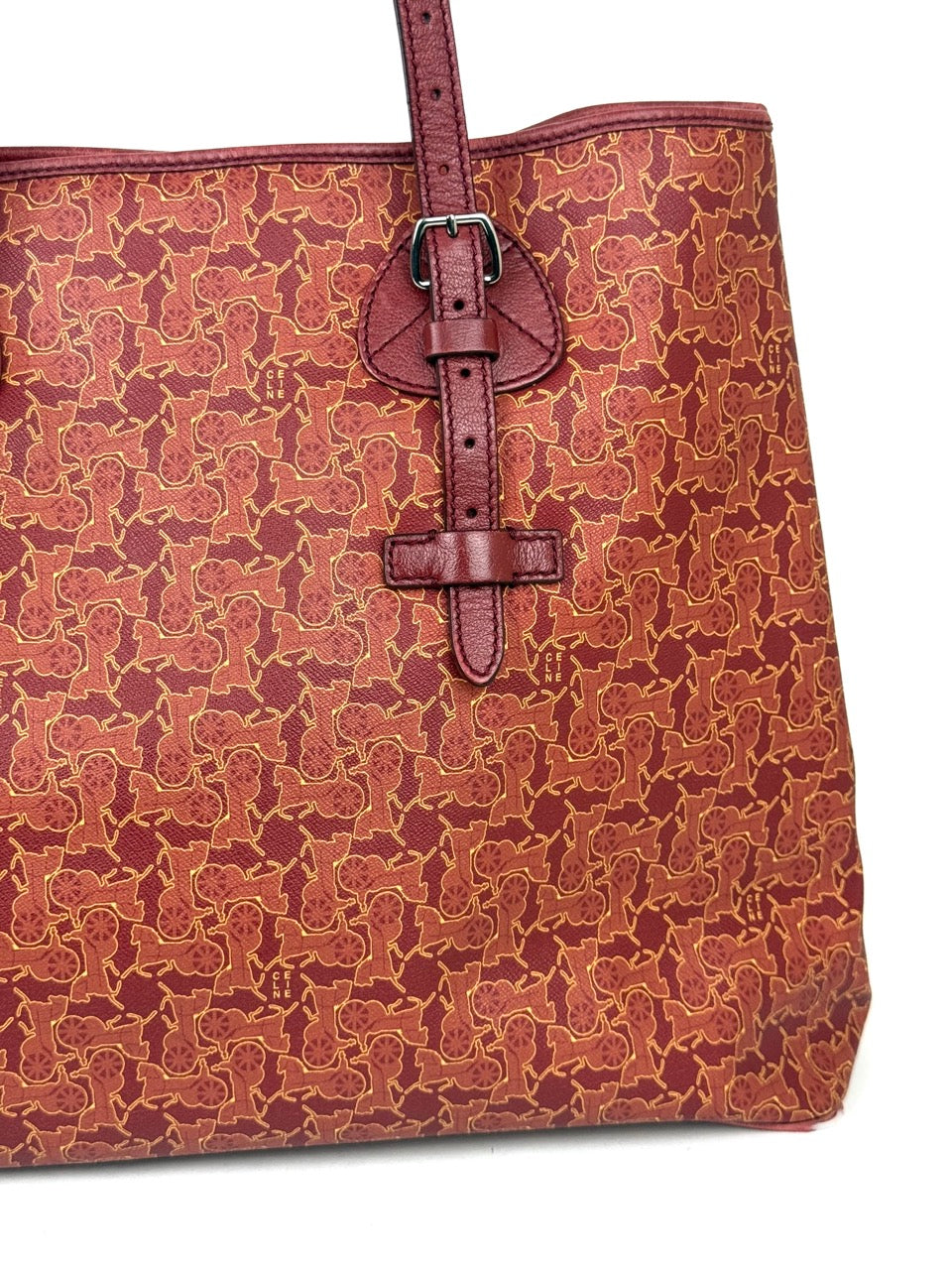Celine Carriage Motif Tote Bag in red – photo 3