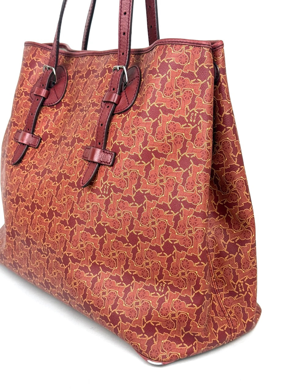 Celine Carriage Motif Tote Bag in red – photo 4