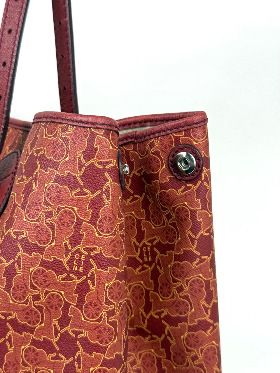 Celine Carriage Motif Tote Bag in red – photo 5