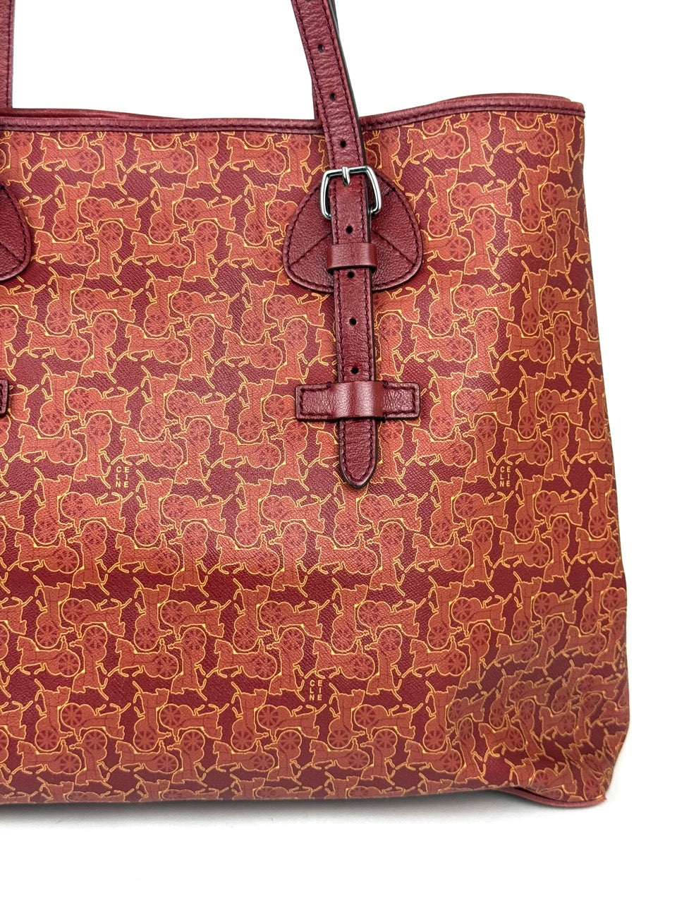 Celine Carriage Motif Tote Bag in red – photo 8