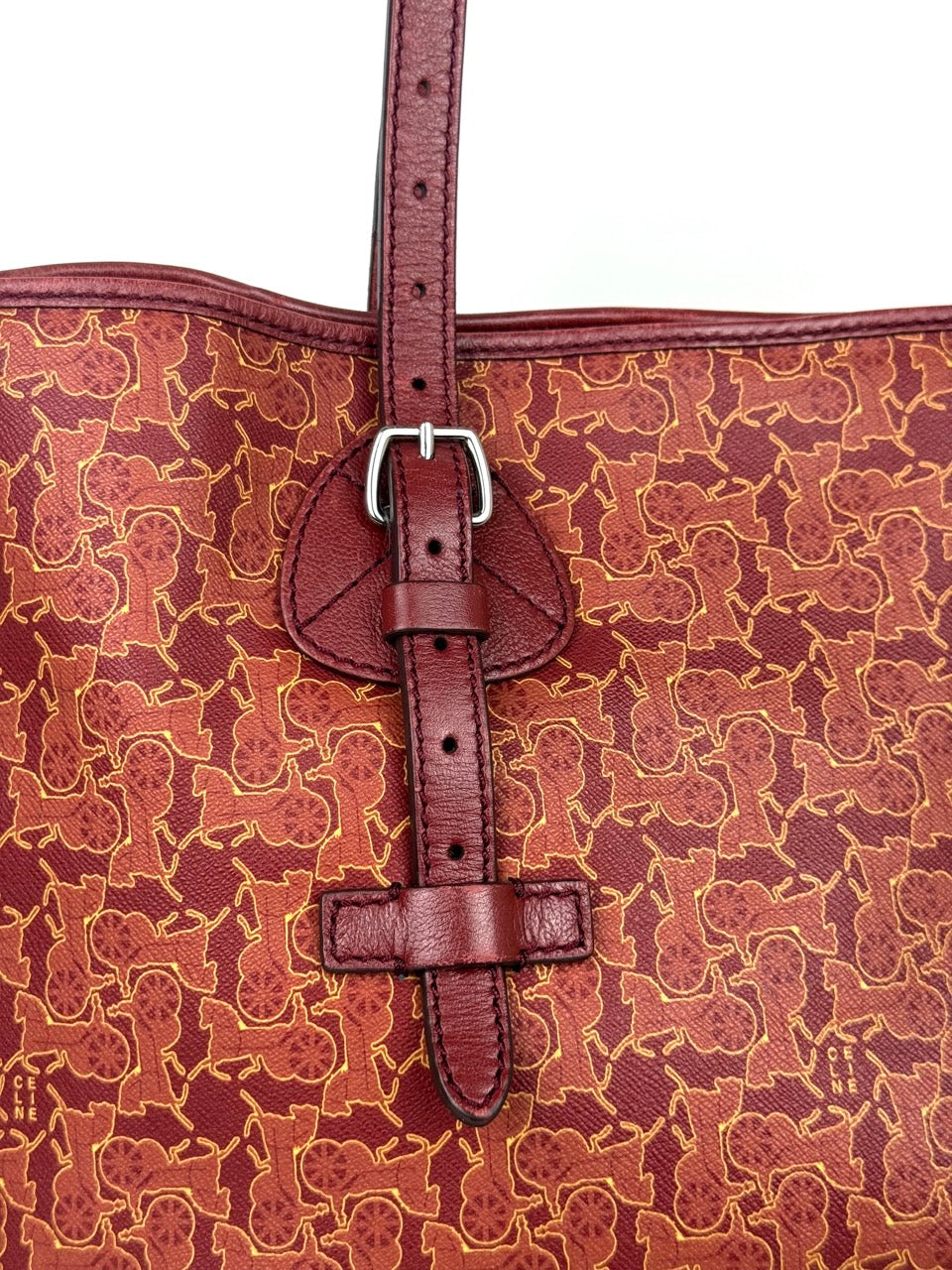 Celine Carriage Motif Tote Bag in red – photo 9