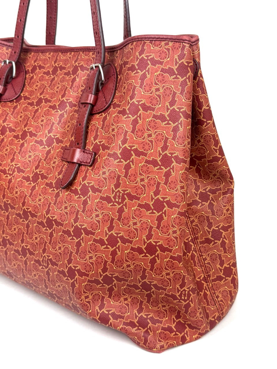 Celine Carriage Motif Tote Bag in red – photo 10