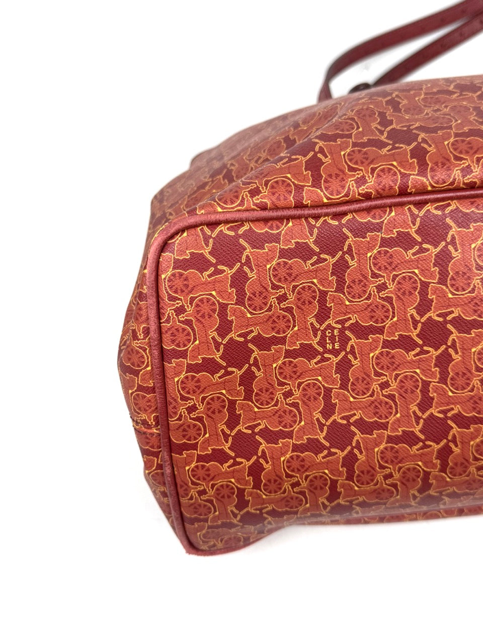 Celine Carriage Motif Tote Bag in red – photo 12
