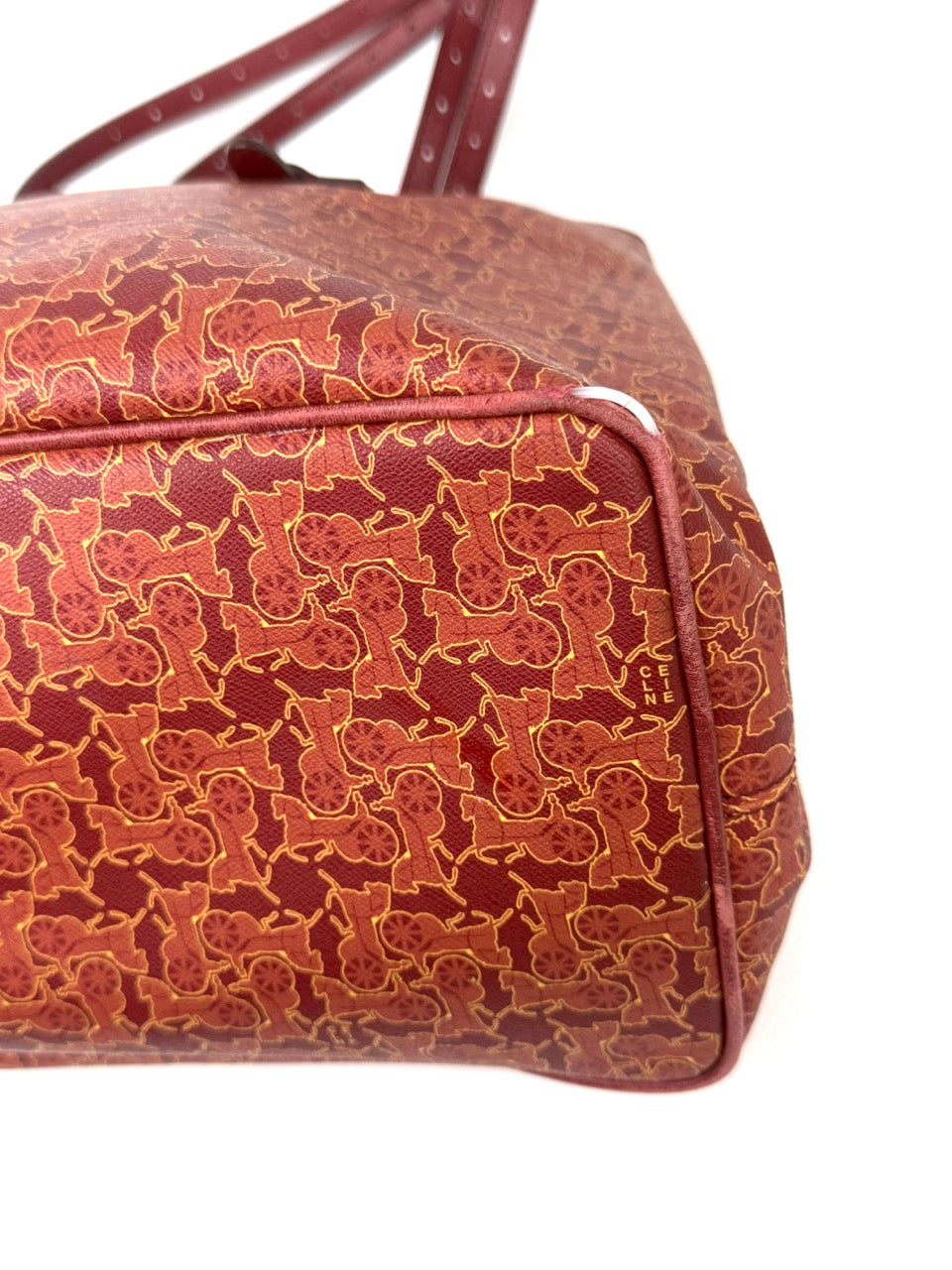 Celine Carriage Motif Tote Bag in red – photo 13