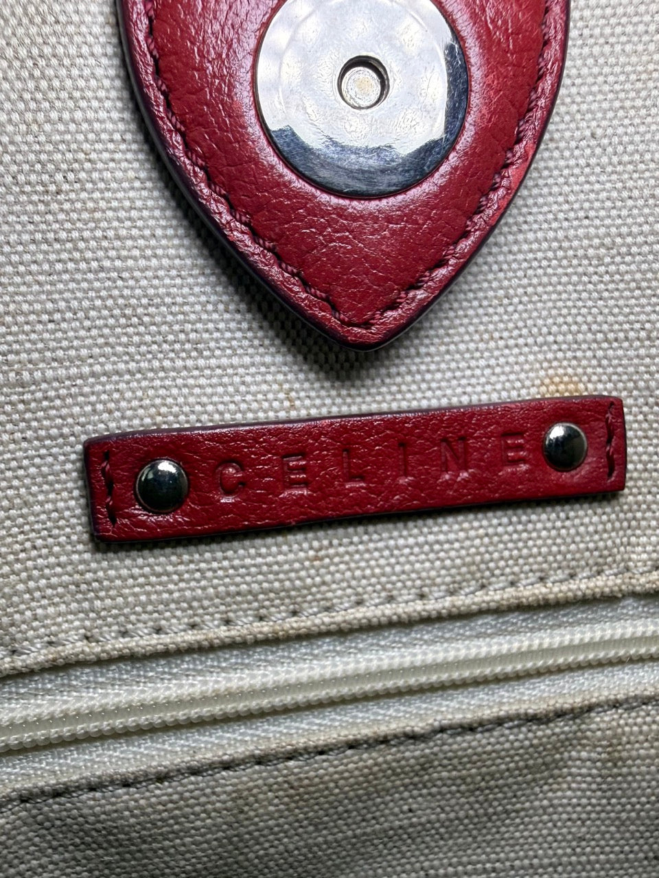 Celine Carriage Motif Tote Bag in red – photo 16