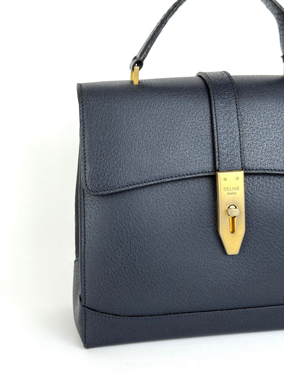 Celine Turnlock Handbag in Navy