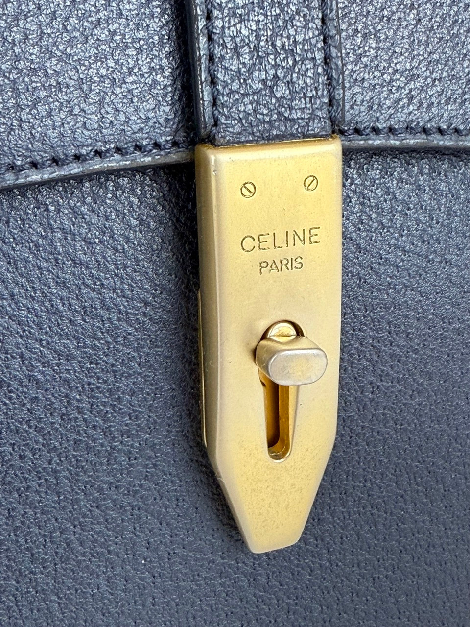 Celine Turnlock Handbag in Navy