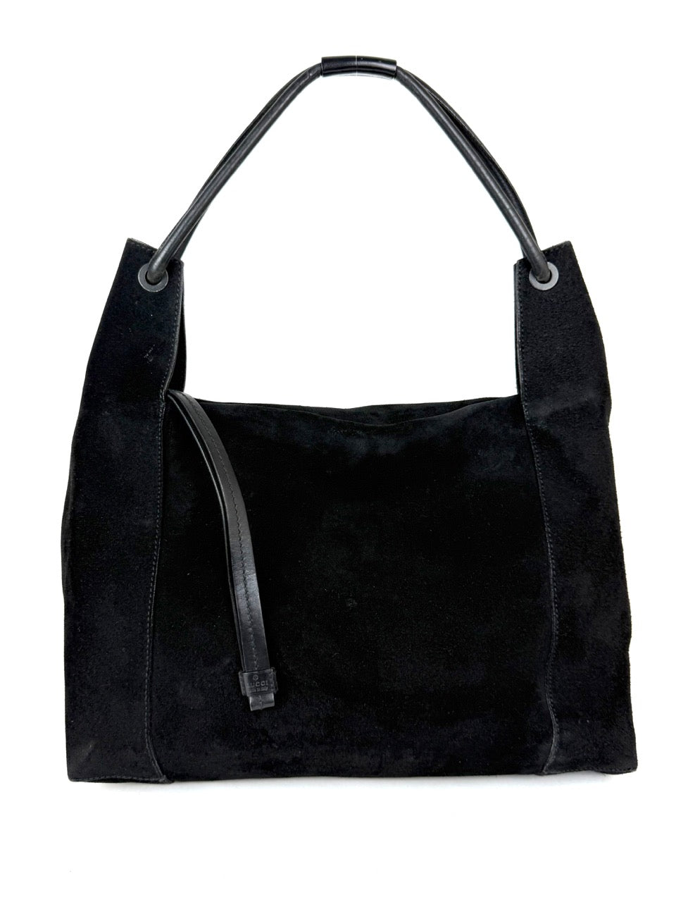 Gucci Large Shoulder Bag in black suede