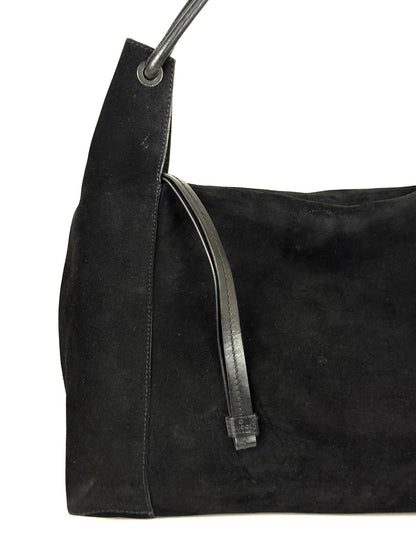 Gucci Large Shoulder Bag in black suede