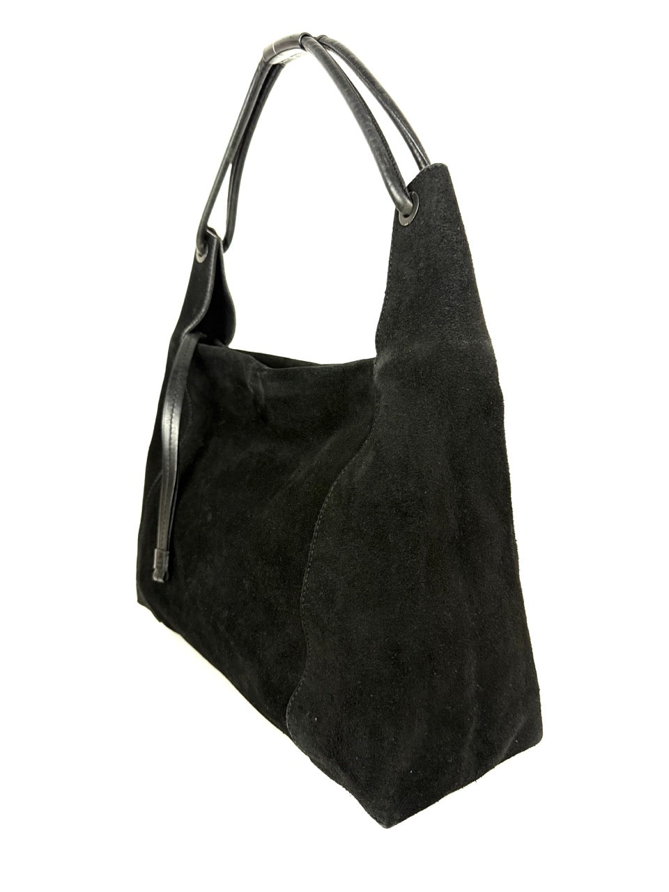 Gucci Large Shoulder Bag in black suede