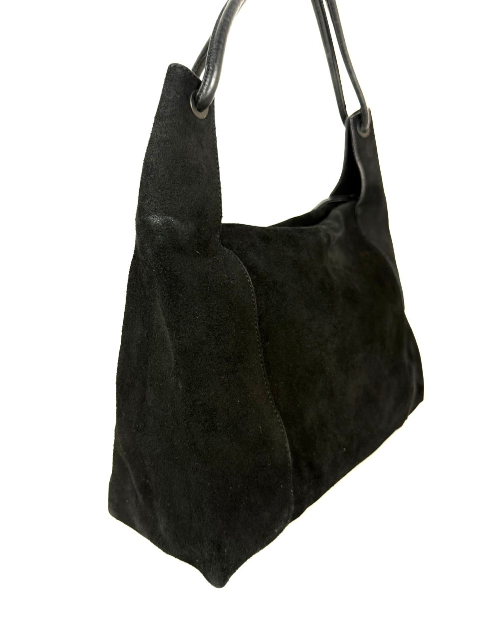 Gucci Large Shoulder Bag in black suede