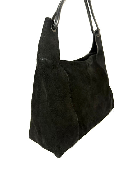 Gucci Large Shoulder Bag in black suede
