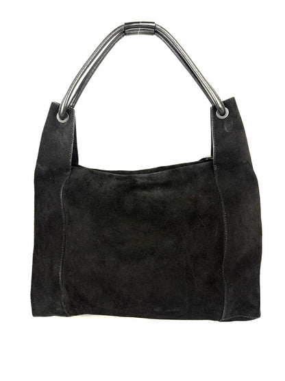 Gucci Large Shoulder Bag in black suede