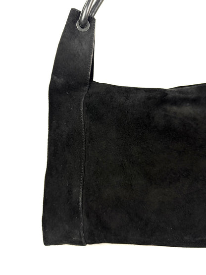 Gucci Large Shoulder Bag in black suede