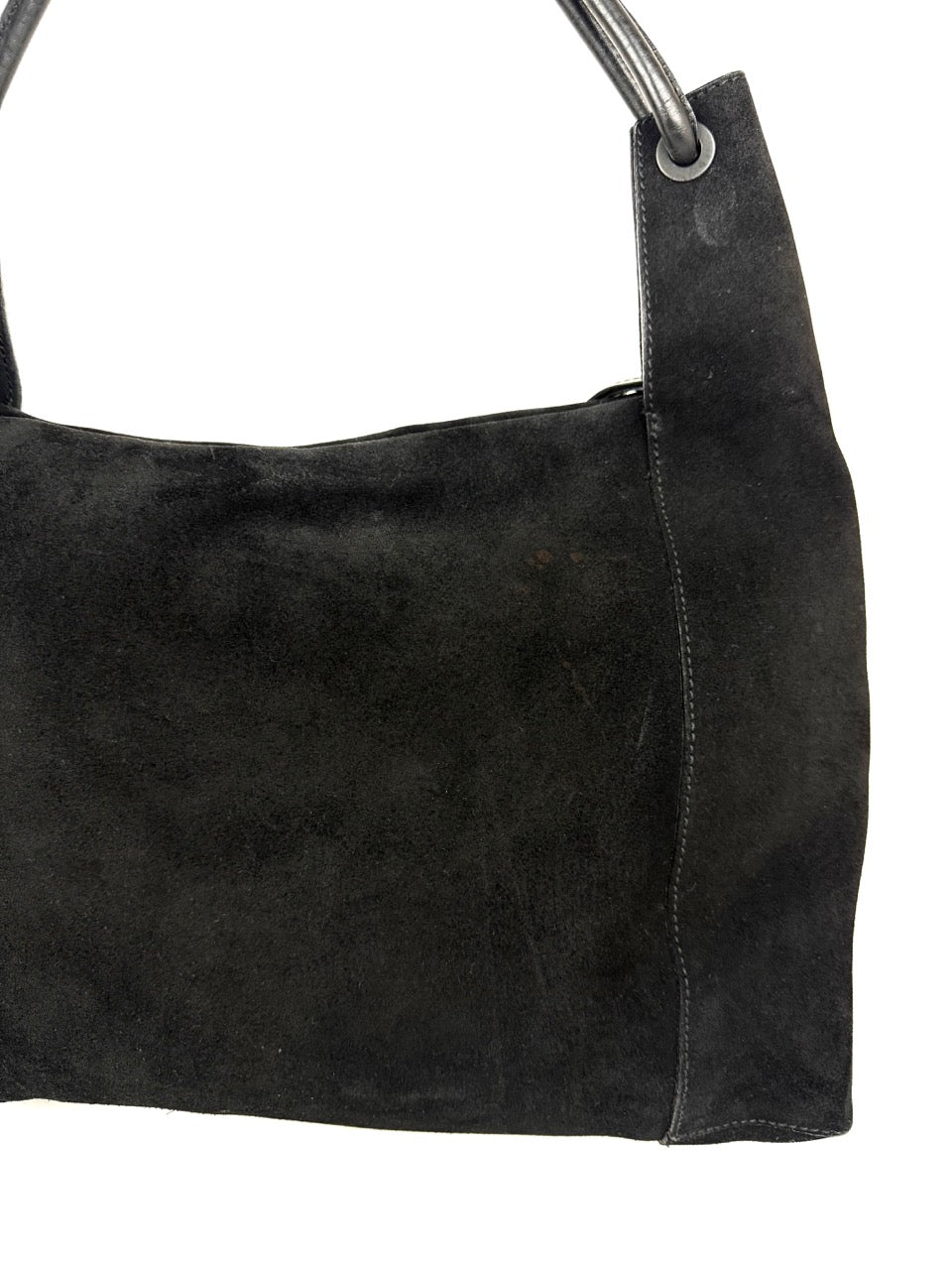 Gucci Large Shoulder Bag in black suede