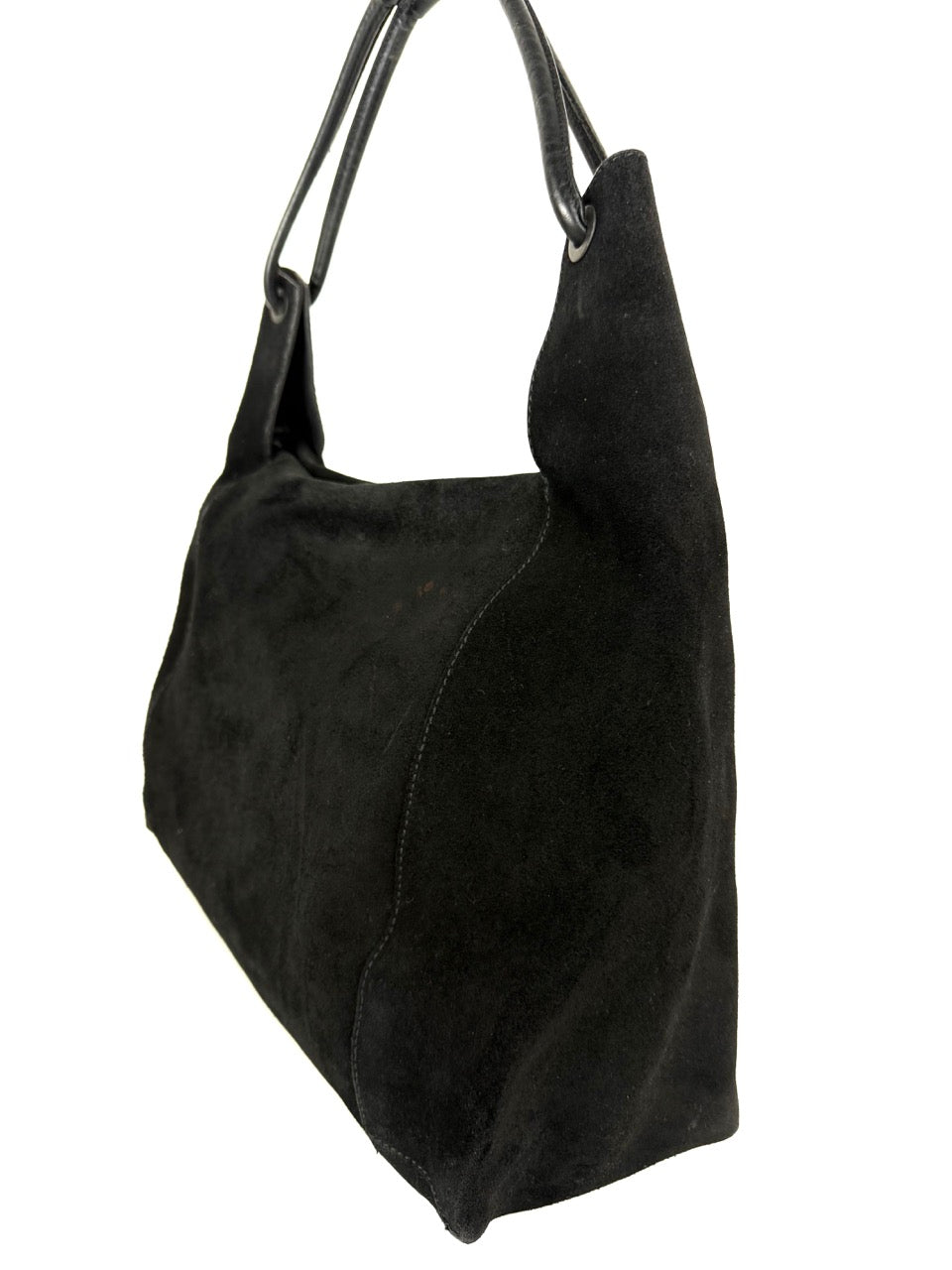 Gucci Large Shoulder Bag in black suede