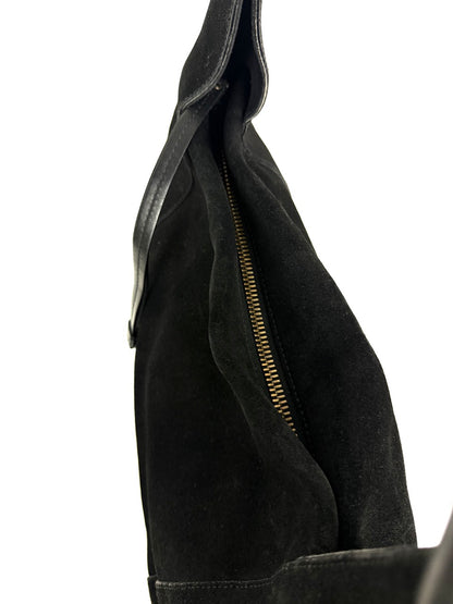 Gucci Large Shoulder Bag in black suede