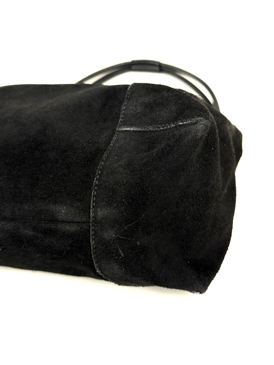 Gucci Large Shoulder Bag in black suede