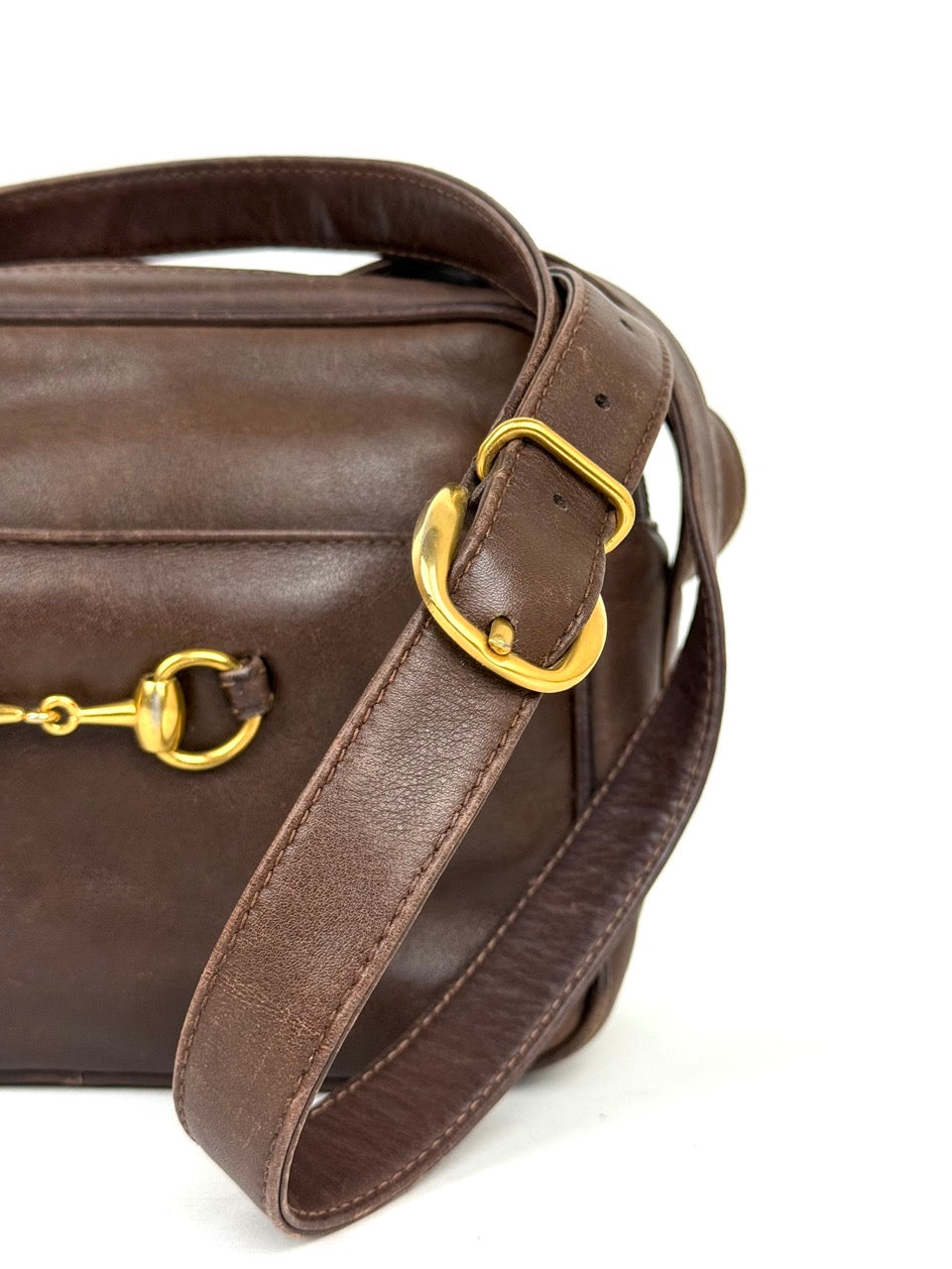Vintage Gucci Horsebit Shoulder Bag in brown leather – photo 3