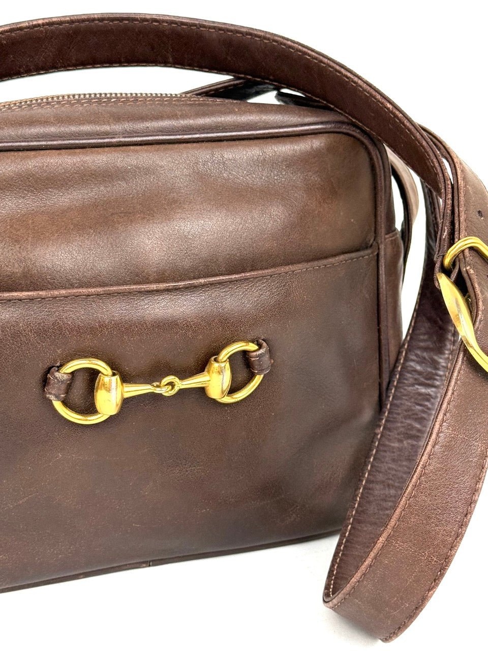 Vintage Gucci Horsebit Shoulder Bag in brown leather – photo 4