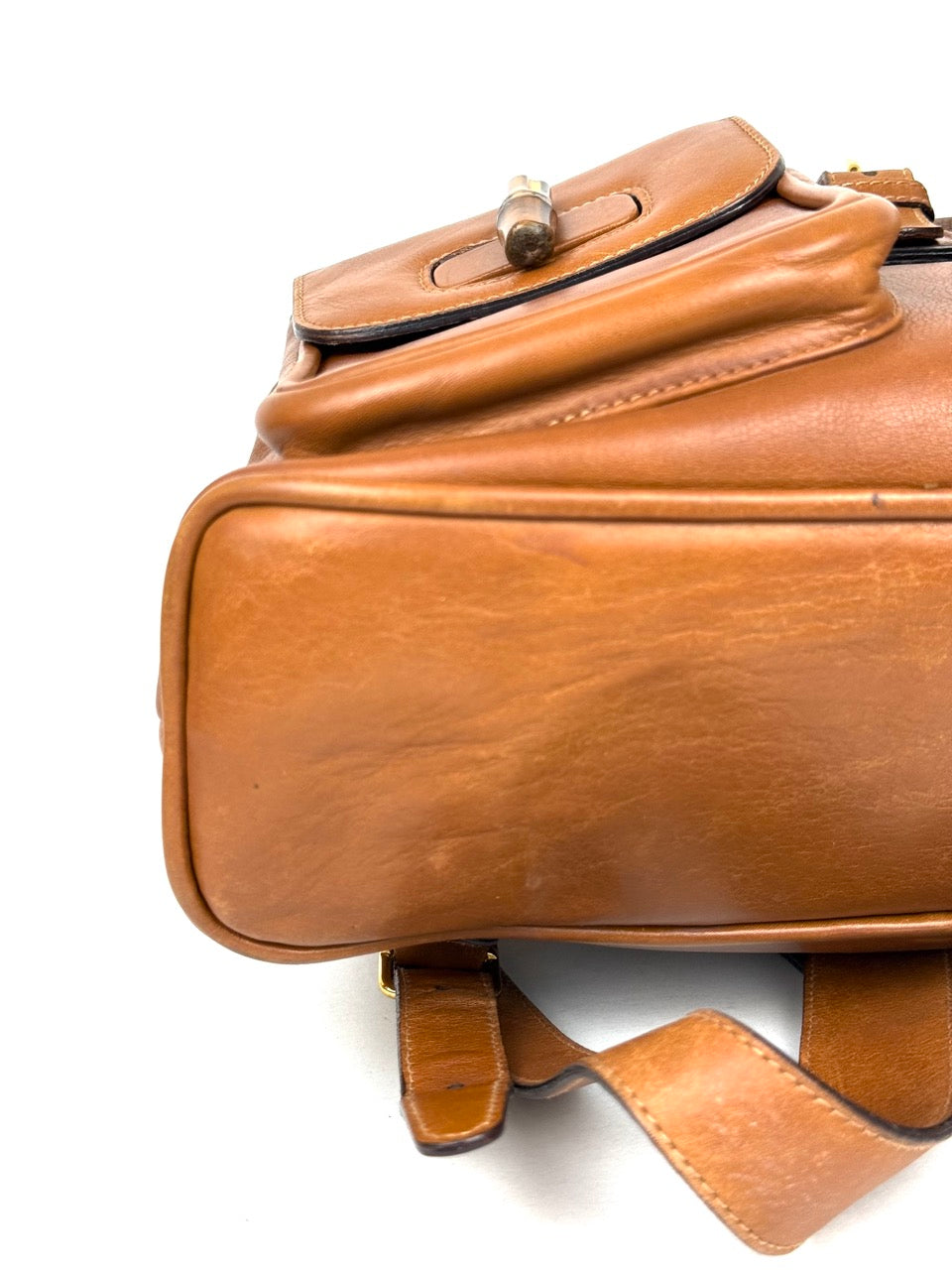 Vintage Gucci Bamboo Backpack in brown leather – photo 9