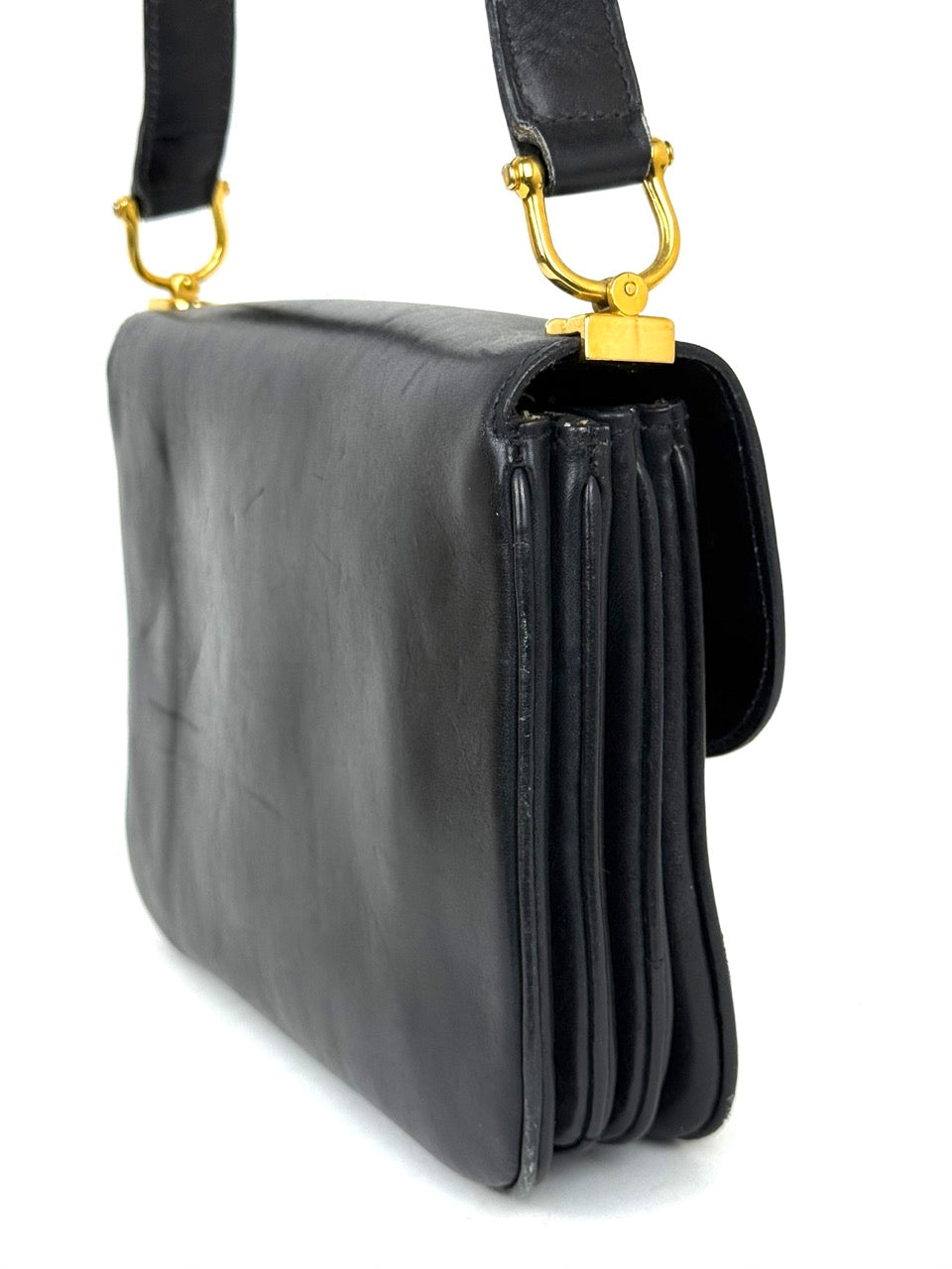 Vintage Celine Horse Carriage Shoulder Bag in black leather – photo 7