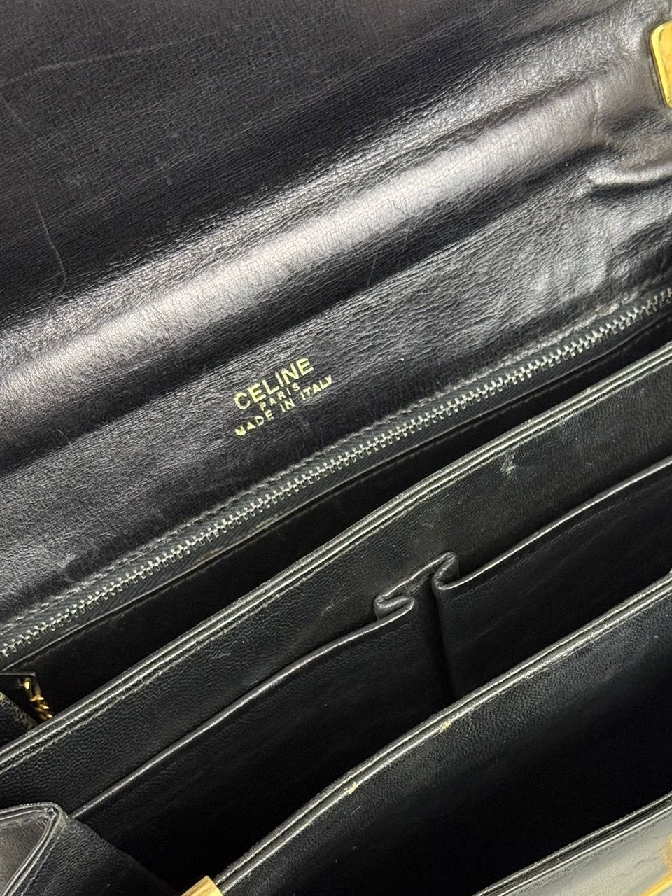 Vintage Celine Horse Carriage Shoulder Bag in black leather – photo 13