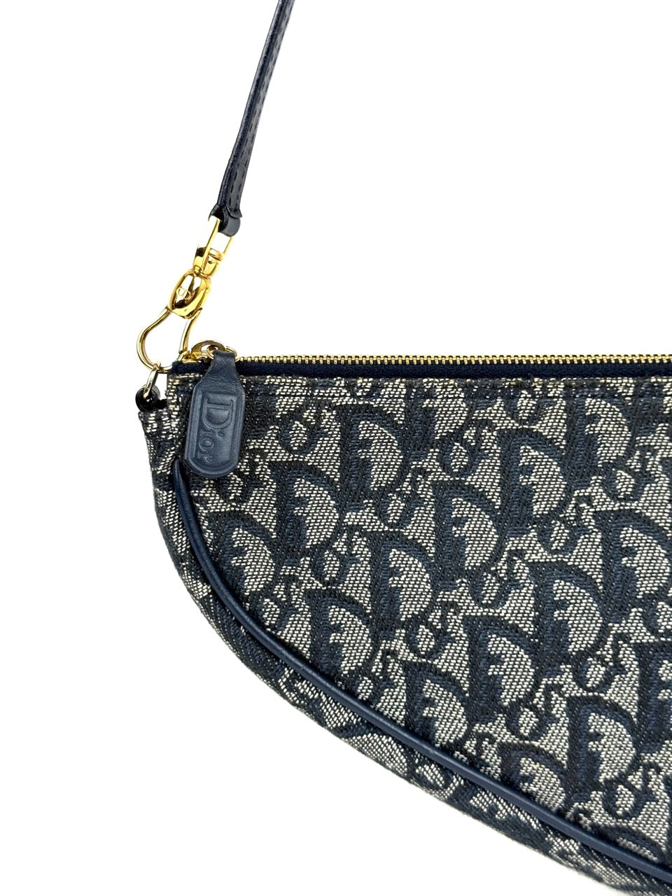 Christian Dior Trotter Saddle Pochette in navy canvas – photo 2