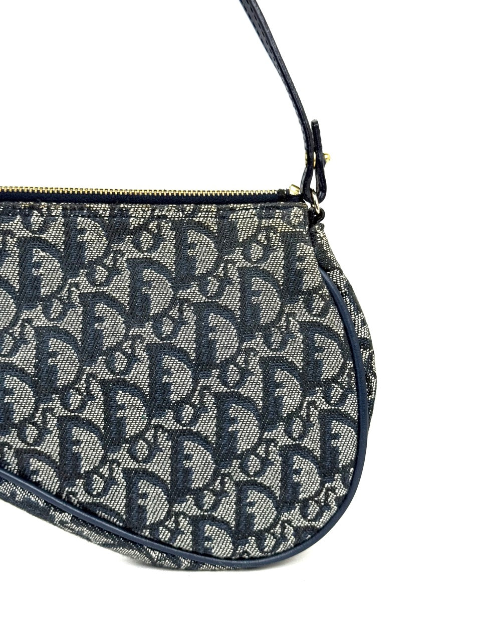 Christian Dior Trotter Saddle Pochette in navy canvas – photo 3