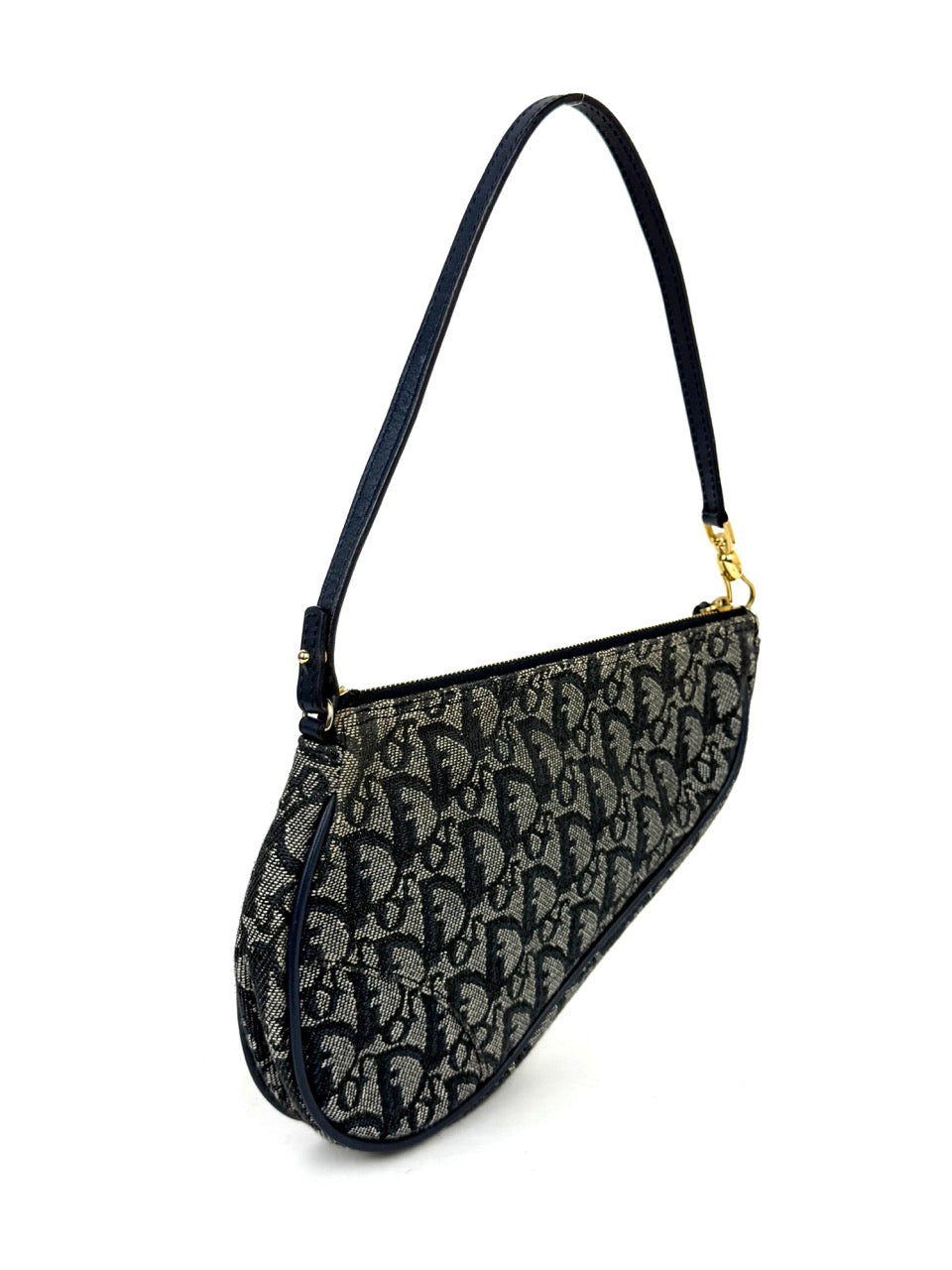 Christian Dior Trotter Saddle Pochette in navy canvas – photo 4