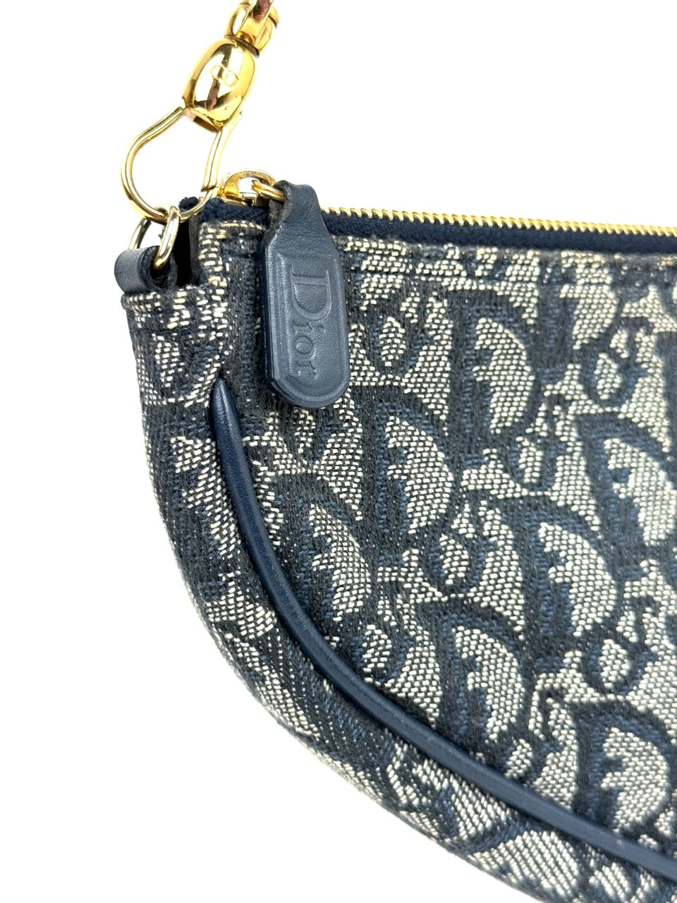 Christian Dior Trotter Saddle Pochette in navy canvas – photo 5