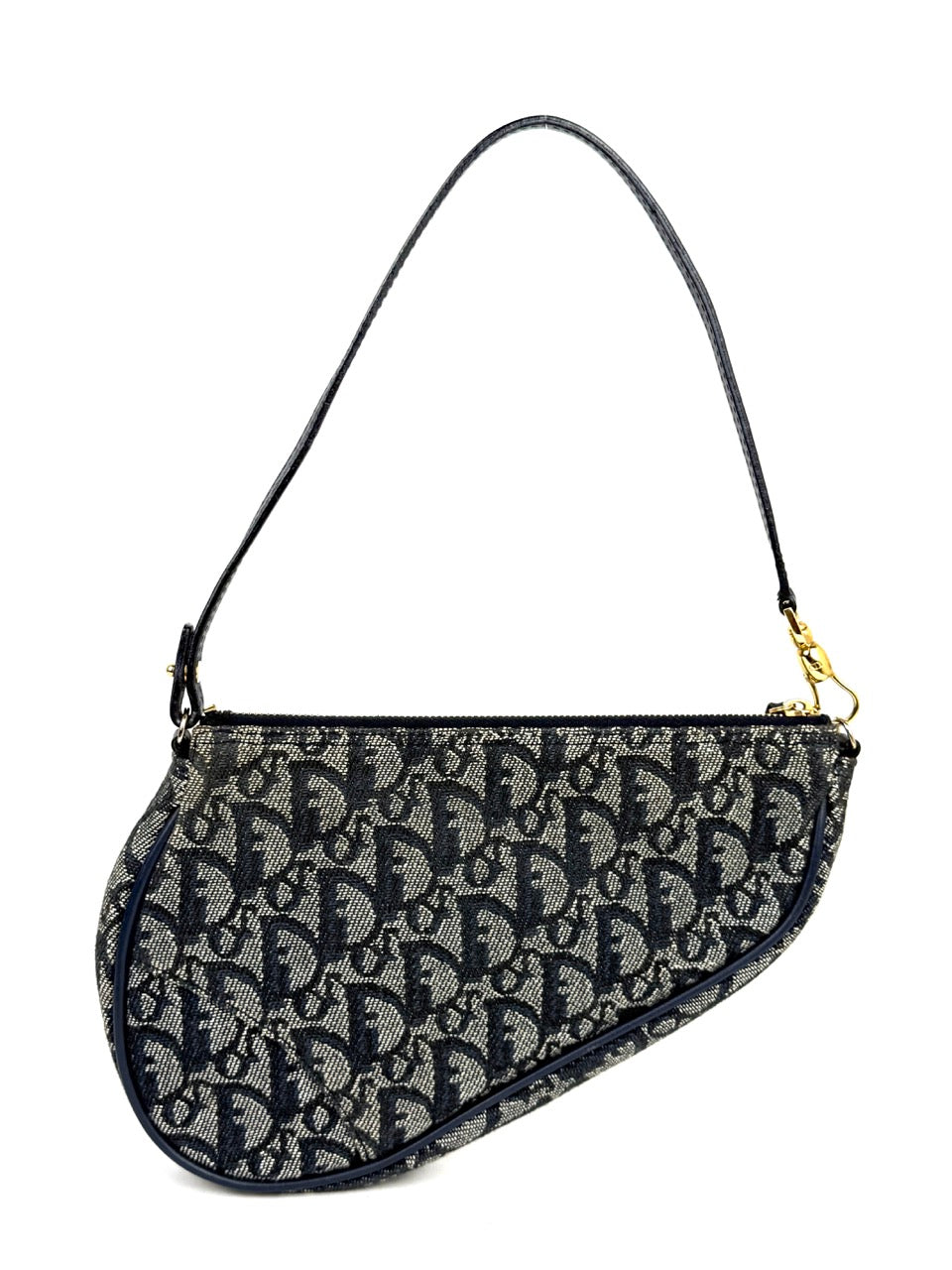 Christian Dior Trotter Saddle Pochette in navy canvas – photo 9