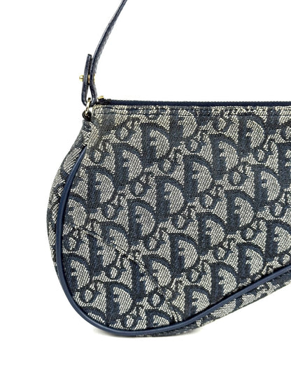 Christian Dior Trotter Saddle Pochette in navy canvas – photo 10
