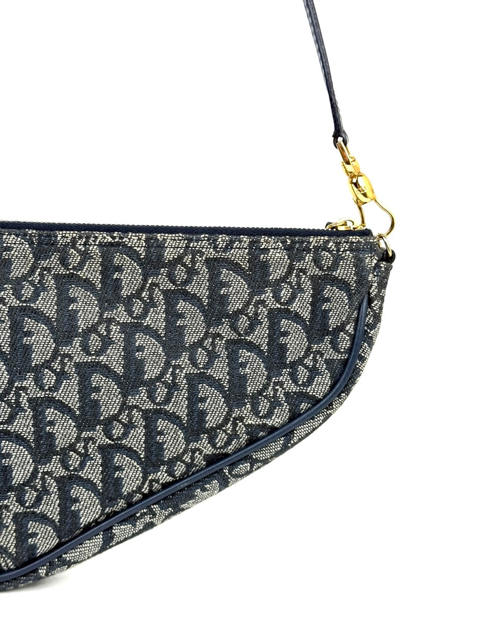 Christian Dior Trotter Saddle Pochette in navy canvas – photo 11